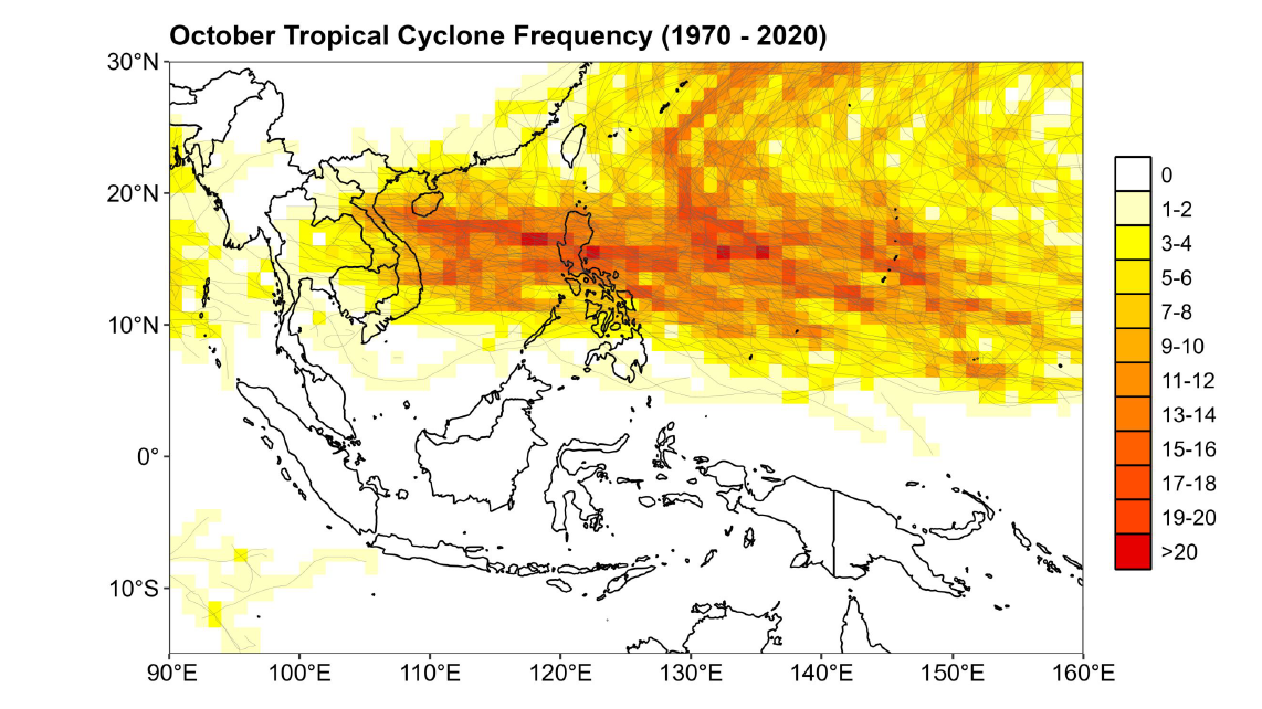 Tc Climatological Tracks Oct